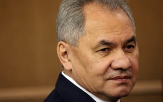 MOSCOW, RUSSIA - ARRIL,7 (RUSSIA OUT) Russian Defense Minister Sergei Shoigu seen during the session of the Duma, April,7,2022, in Moscow, Russia. Russia's Prime Minster presented on Thursday his annual report to the State Duma, a lower chamber of the Parliament (Photo by Contributor/Getty Images)