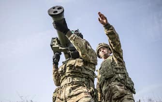 Soldiers of 7 Air Defence Group demonstrate how portable the Starstreak anti air missile is during a demonstration at their barracks in Emsworth. The British Army is training the Ukrainian army in the use of the portable star streak system for use against Russian aircraft and supplying them with a number of the missile system.  

Material must be credited "The Times/News Licensing" unless otherwise agreed. 100% surcharge if not credited. Online rights need to be cleared separately. Strictly one time use only subject to agreement with News Licensing