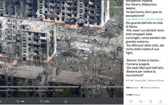 The photos from the top of the Mariupol bombing