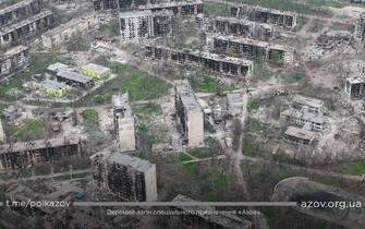 The photos from the top of the Mariupol bombing