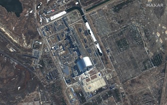 epa09816374 A handout satellite image made available by Maxar Technologies shows an overview of Chernobyl Nuclear Power Plant, Ukraine, 10 March 2022.  EPA/MAXAR TECHNOLOGIES HANDOUT -- MANDATORY CREDIT: SATELLITE IMAGE 2022 MAXAR TECHNOLOGIES -- THE WATERMARK MAY NOT BE REMOVED/CROPPED -- HANDOUT EDITORIAL USE ONLY/NO SALES