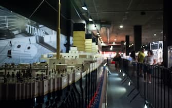 A large mockup of 'Titanic' ship displayed inside a glass cabinet during the exhibition.
The LEGO exhibition is a temporary exhibition, the most biggest of Europe about figures of LEGO, showing different mockups mounted with more than 5 million of LEGO pieces to large scale such as Titanic ship, replicas of basketball players, the human body, characters of the film Star Wars, MARVEL and others. (Photo by Jesus Merida / SOPA Images/Sipa USA)
