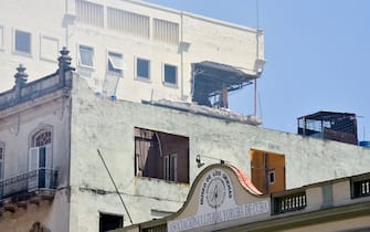 1240486103 View of damages after an explosion in the Saratoga Hotel in Havana, on May 6, 2022. - A powerful explosion Friday destroyed part of a hotel under repair in central Havana, AFP witnessed, with no casualties immediately reported. (Photo by ADALBERTO ROQUE / AFP) (Photo by ADALBERTO ROQUE/AFP via Getty Images)