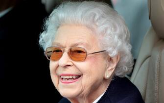 WINDSOR, ENGLAND - MAY 13: Queen Elizabeth II arrives at The Royal Windsor Horse Show at Home Park on May 13, 2022 in Windsor, England. The Royal Windsor Horse Show, which is said to be the Queen’s favourite annual event, takes place as Her Majesty celebrates 70 years of service. The 4-day event will include the “Gallop Through History” performance, which forms part of the official Platinum Jubilee celebrations. (Photo by Chris Jackson/Getty Images)