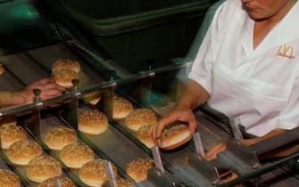 Moscow workers make buns for McDonald's. (Photo by robert wallis/Corbis via Getty Images)