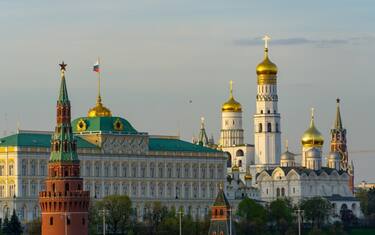The Moscow Kremlin. View from the river on a sunny day