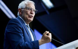 1240724763 European Commission vice-president in charge for High-Representative of the Union for Foreign Policy and Security Policy Josep Borrell gestures during a press conference after a EU Defence Ministers Council at the European Council in Brussels on May 17, 2022. (Photo by Kenzo TRIBOUILLARD / AFP) (Photo by KENZO TRIBOUILLARD/AFP via Getty Images)