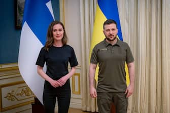 War in Ukraine, Zelensky meets Finnish Prime Minister Sanna Marin in Kiev.  PHOTO