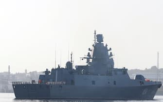 epa07670588 Russian Navy Project 22350 missile frigate Admiral Gorshkov arrives to the port of Havana for an official visit, in Havana, Cuba, 24 June 2019. During the visit, the Russian sailors will complete a program of activities that includes a courtesy visit to the Chief of the Revolutionary Navy (MGR) of the island, Rear Admiral Carlos Duque, and tours of places of historical and cultural interest.  The visit of the Russian ships to the Caribbean island takes place at a time when the bilateral relationship between Cuba and Russia shows a new impulse.  EPA / ERNESTO MASTRASCUSA