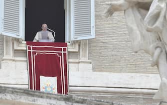 Pope FrancisÕ as he leads Regina Coeli prayer from hthe window of his office at the Vatican, 29 May 2022. ANSA / CLAUDIO PERI