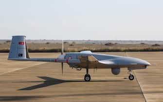 - DECEMBER 16: The first Turkish military drone lands at Gecitkale Airport, on December 16, 2019. Bayraktar TB2 armed unmanned aerial vehicles, stationed at Naval Air Base Command in Turkey's Aegean district of Dalaman, landed in TRNC at 10 am (0700GMT) following a green light from the government of the country.  (Photo by Muhammed Enes Yildirim / Anadolu Agency via Getty Images)