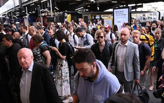 Crowd in London for the train strike