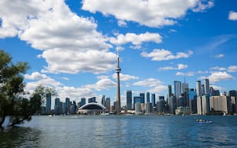 TORONTO, CANADA - 2019/06/30: Toronto skyline during a hot and sunny day. (Photo by Dinendra Haria/SOPA Images/LightRocket via Getty Images)