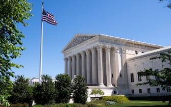 The US Supreme Court is seen in Washington, DC, on May 4, 2020, during the first day of oral arguments held by telephone, a first in the Court's history, as a result of COVID-19, known as coronavirus. (Photo by SAUL LOEB / AFP) (Photo by SAUL LOEB/AFP via Getty Images)