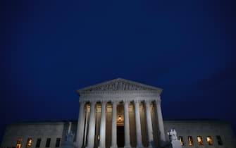 WASHINGTON, DC - JANUARY 31: A view of the Supreme Court at dusk, January 31, 2017 in Washington, DC. President Donald Trump will announce his nominee for the Supreme Court on Tuesday night. (Photo by Drew Angerer/Getty Images)
    