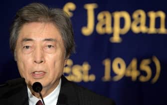 Tokyo gubernatorial candidate and Japan's ex-prime minister Morihiro Hosokawa speaks during a press conference at the Foreign Correspondents' Club in Tokyo on January 28, 2014. The race to become the next governor of Tokyo kicked off on January 23, in an election widely seen as a referendum on Japan's energy policy, almost three years after the nuclear disaster at Fukushima.  AFP PHOTO / TOSHIFUMI KITAMURA (Photo credit should read TOSHIFUMI KITAMURA / AFP via Getty Images)