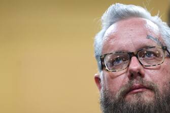 WASHINGTON, DC - JULY 12: Jason Van Tatenhove, who served as national spokesman for the Oath Keepers and as a close aide to Oath Keepers founder Stewart Rhodes, testifies during the seventh hearing by the House Select Committee to Investigate the January 6th Attack on the U.S. Capitol in the Cannon House Office Building on July 12, 2022, in Washington, DC. The bipartisan committee, which has been gathering evidence for almost a year related to the January 6 attack at the U.S. Capitol, is presenting its findings in a series of televised hearings. On January 6, 2021, supporters of former President Donald Trump attacked the U.S. Capitol Building during an attempt to disrupt a congressional vote to confirm the electoral college win for President Joe Biden. (Photo by Kevin Dietsch/Getty Images)