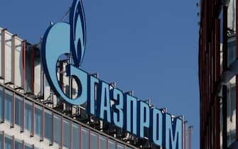 epa10083540 A Gazprom office in St. Petersburg, Russia, 21 July 2022. Gas deliveries through Russia-Germany pipeline Nord Stream 1 resumed on 21 July following a scheduled 10-days maintenance pause.  EPA/ANATOLY MALTSEV
