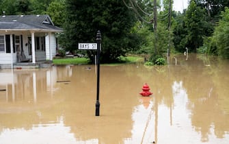 JACKSON, KY - JULY 28:   Flooding is seen on Bays Street in Jackson, Kentucky on July 28, 2022 in Breathitt County, Kentucky. The flooding in Jackson is not expected to crest until 9 P.M. this evening. (Photo by Michael Swensen/Getty Images)