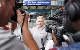 The mother of Archie Battersbee, Hollie Dance, speaks to the media outside the Royal London hospital in Whitechapel, east London. The parents of the 12-year-old, have lost a Supreme Court bid to delay the withdrawal of his life-sustaining treatment pending a review of his case by a UN committee. Picture date: Tuesday August 2, 2022. (Photo by Jonathan Brady/PA Images via Getty Images)