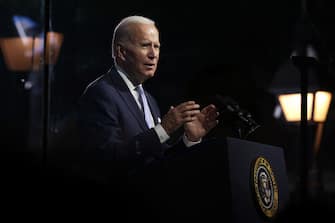 PHILADELPHIA, PENNSYLVANIA - SEPTEMBER 01: U.S. President Joe Biden delivers a primetime speech at Independence National Historical Park September 1, 2022 in Philadelphia, Pennsylvania. President Biden spoke on â  the continued battle for the Soul of the Nation.â    (Photo by Alex Wong/Getty Images)
