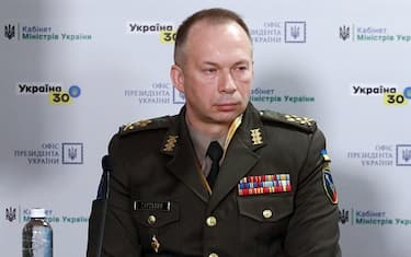 KYIV, UKRAINE - MAY 12, 2021 - Commander of the Army of the Armed Forces of Ukraine Lt Gen Oleksandr Syrskyi attends the news conference on Day Two at the Ukraine 30. National Security Forum in Kyiv, capital of Ukraine. (Photo credit should read Volodymyr Tarasov/ Ukrinform/Future Publishing via Getty Images)