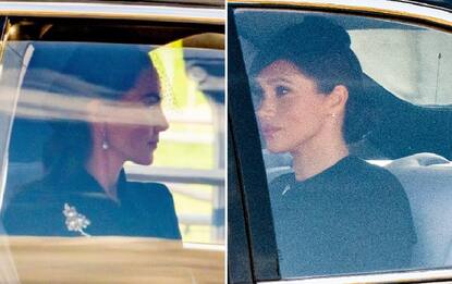 Funerali regina Elisabetta, Meghan e Kate arrivano in auto separate