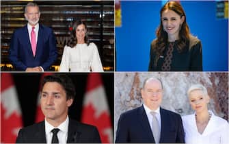 il re Felipe e la regina Letizia di Spagna, i principi di Monaco, Alberto e Charlene, Justin Trudeau e Jacinda Ardern