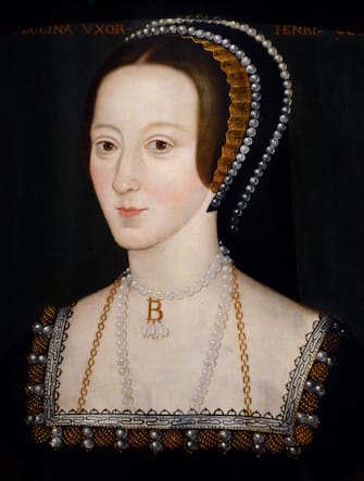 LONDON, ENGLAND - SEPTEMBER 29, 2017:  A late 16th century portrait of Anne Boleyn (c.1500-1536) by an unknown artist on display at the National Portrait Gallery in London, England. Anne Boleyn was the second wife of England's King Henry VIII. Anne married the king in secret in 1533, shortly before Henry's marrige to Katherine of Aragon was annulled. In 1536 Henry began to doubt the legitimacy of their marriage and Anne was charged with adultery and was executed at the Tower of London. (Photo by Robert Alexander/Getty Images)