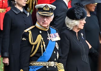 King Charles II and Camilla Queen Consort

The State Funeral of Her Majesty The Queen, Gun Carriage Procession, Wellington Roundabout, London, UK - 19 Sep 2022, Credit:Anthony Harvey/Shutterstock / Avalon