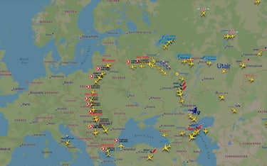 I voli in partenza dalla Russia 