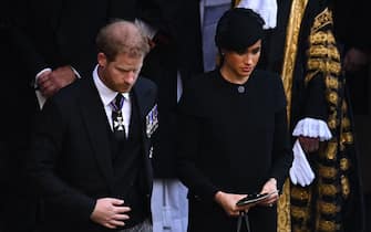 harry and meghan at the funeral