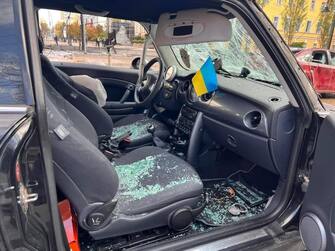 Sono almeno quattro le esplosioni che questa mattina hanno colpito il centro di Kiev. ANSA/US POLIZIA UCRAINA +++ NO SALES, EDITORIAL USE ONLY +++ NPK +++