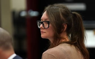 Anna Sorokin better known as Anna Delvey, the 28-year-old German national, whose family moved there in 2007 from Russia, is seen in the courtroom  during her trial at New York State Supreme Court in New York on April 11, 2019. - The self-styled German heiress has been charged with grand larceny and theft of services charges alleging she swindled various people and businesses. (Photo by TIMOTHY A. CLARY / AFP)        (Photo credit should read TIMOTHY A. CLARY/AFP via Getty Images)