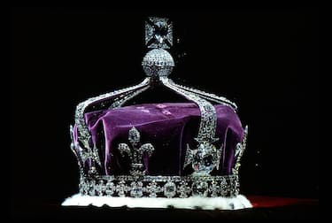 LONDON, UNITED KINGDOM - APRIL 19:  The Crown Of Queen Elizabeth The Queen Mother (1937) Made Of Platinum And Containing The Famous Koh-i-noor Diamond Along With Other Gems.  (Photo by Tim Graham Photo Library via Getty Images)