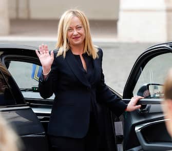 Italian Prime Minister, Giorgia Meloni, leaves the Quirinal Palace after the new Government's swearing-in ceremony, in Rome, Italy, 22 October 2022. ANSA/GIUSEPPE LAMI