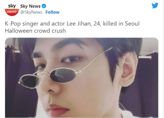 Singer and actor Lee Jihan died in Seoul in the Halloween massacre