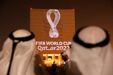 DOHA, QATAR - SEPTEMBER 03: The Official Emblem of the FIFA World Cup Qatar 2022â ¢ï¸  is unveiled in Doha's Souq Waqif on the Msheireb - Qatar National Archive Museum building on September 03, 2019 in Doha, Qatar. The FIFA World Cup Qatar 2022â ¢ï¸  Official Emblem was projected on to a number of iconic buildings in Qatar and across the Arab world and displayed on outdoor digital billboards in more than a dozen renowned public spaces major cities. (Photo by Christopher Pike/Getty Images for Supreme Committee 2022)