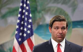 FORT LAUDERDALE, FLORIDA - OCTOBER 07: Florida Gov. Ron DeSantis announces that he wants to raise the minimum starting salary for teachers during a press conference held at Bayview Elementary School on October 07, 2019 in Fort Lauderdale, Florida.  The Governor’s proposed 2020 budget recommendation will include a pay raise for more than 101,000 teachers in Florida by raising the minimum salary to $47,500.  (Photo by Joe Raedle/Getty Images)
