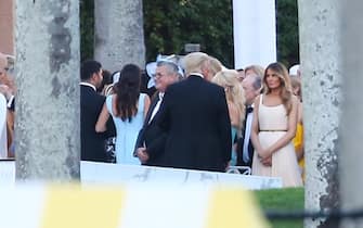 Palm Beach, FL  - Former president Donald Trump is seen chatting with former first lady Melania Trump during Tiffany Trump's wedding in Palm Beach.

Pictured: Donald Trump, Melania Trump 

BACKGRID USA 12 NOVEMBER 2022 

USA: +1 310 798 9111 / usasales@backgrid.com

UK: +44 208 344 2007 / uksales@backgrid.com

*UK Clients - Pictures Containing Children
Please Pixelate Face Prior To Publication*