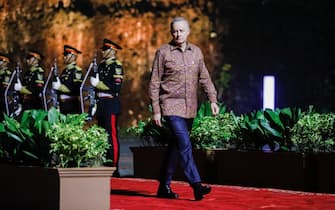 epa10306824 Australia's Prime Minister Anthony Albanese walks to attend a welcoming dinner of the G20 Leaders' Summit at the Garuda Wisnu Kencana Cultural Park in Bali, Indonesia, 15 November 2022. The 17th Group of Twenty (G20) Heads of State and Government Summit runs from 15 to 16 November 2022.  EPA/WILLY KURNIAWAN / POOL