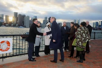 Britain's Prince William and Catherine, Princess of Wales visit the Harbour Defenses of Boston with Boston Mayor Michelle Wu and Reverend Mariama White-Hammond in Boston, Massachusetts, on December 1, 2022. (Photo by BRIAN SNYDER / POOL / AFP) (Photo by BRIAN SNYDER/POOL/AFP via Getty Images)