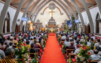La messa della vigilia di Natale a Bali, in Indonesia