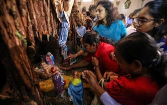 A nativity scene in Sri Lanka, in Colombo