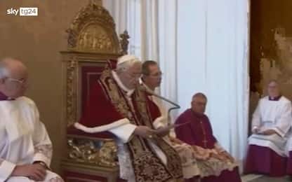 Benedetto XVI, quando Ratzinger annunciò le dimissioni nel 2013. VIDEO
