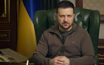 Il fermo immagine mostra il presidente ucraino Volodymyr Zelensky nel suo videomessaggio serale, 29 dicembre 2022. TELEGRAM ZELENSKY +++ ATTENZIONE LA FOTO NON PUO' ESSERE PUBBLICATA O RIPRODOTTA SENZA L'AUTORIZZAZIONE DELLA FONTE DI ORIGINE CUI SI RINVIA+++