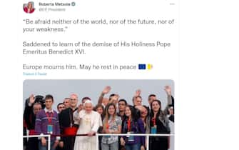 Il messaggio per Ratzinger di Roberta Metsola