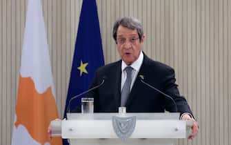 CYPRUS PORTUGAL DIPLOMACY epa10230169 Cyprus President Nicos Anastasiades attends a news conference with Portugal's president at the Presidential Palace in Nicosia, Cyprus, 08 October 2022. EPA/YIANNIS KOURTOGLOU / POOL