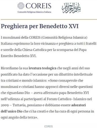 The message of the Italian Muslims of Coreis