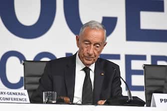 Portuguese President Marcelo Rebelo de Sousa attends the 'United Nations - Conference about the oceans', in Lisbon, on June 30, 2022, as part of the UN Ocean Conference. A major UN conference on how to restore the faltering health of global oceans kicked off in Lisbon on June 27, 2022 with a flurry of promises to expand marine protected areas, ban deep-sea mining, and combat illegal fishing.